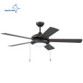 Aquacubic 52" Indoor/Outdoor Damp Location Ceiling Fan with Light Kit, 5 Blades, Brushed Polished Nickel